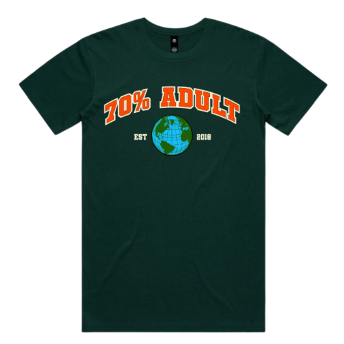 Green & Red Collegiate Tshirt