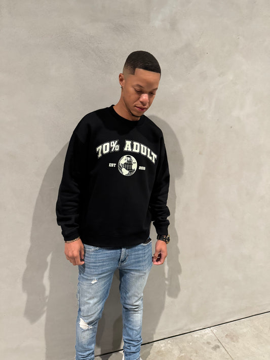 Black & Cream Collegiate Sweatshirt